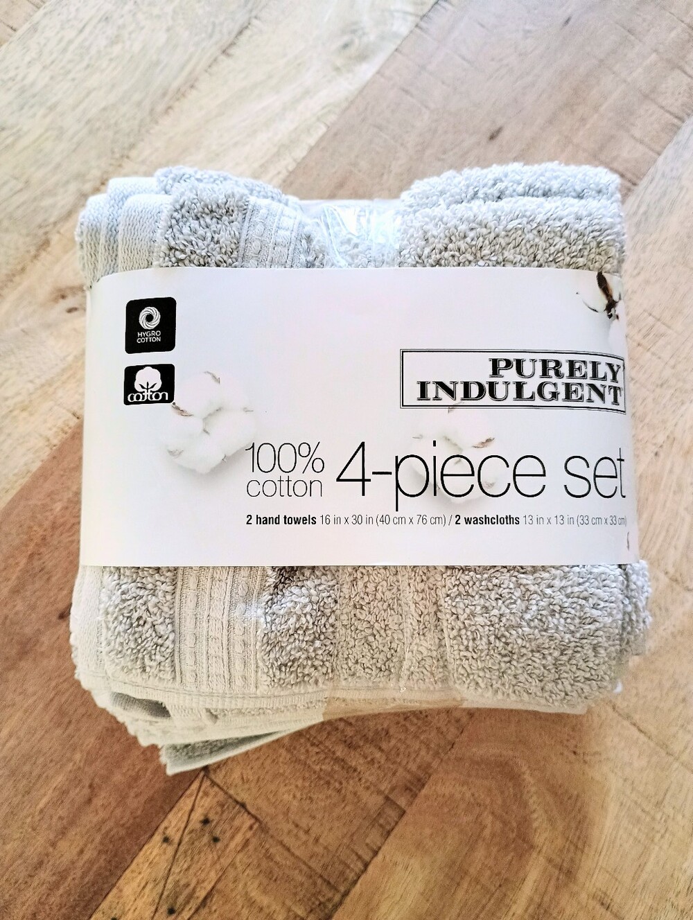 Purely Indulgent 100% Hygrocotton Towel 4 Piece Hand/Wash Cloths — Harbor Mist